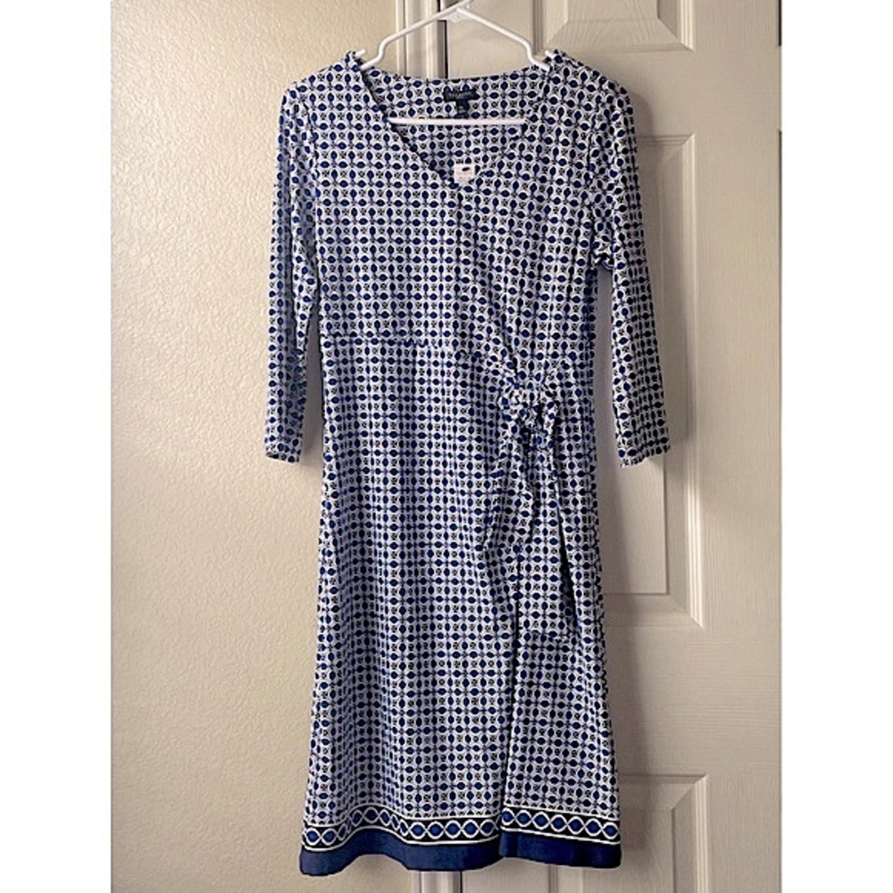 Talbots NWT Business Casual Dress with Tie - Blue